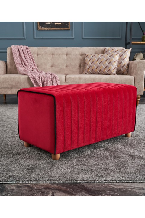 Favora Mabel Puf - Kırmızı