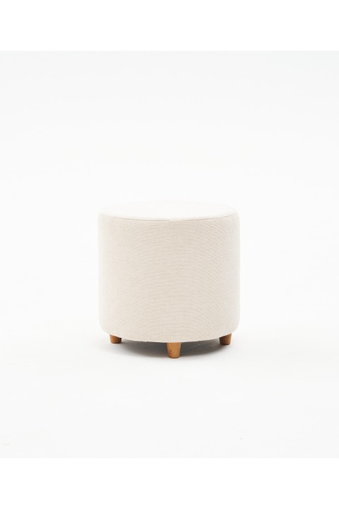 Favora Mario Ahşap Ayaklı Puf - Krem