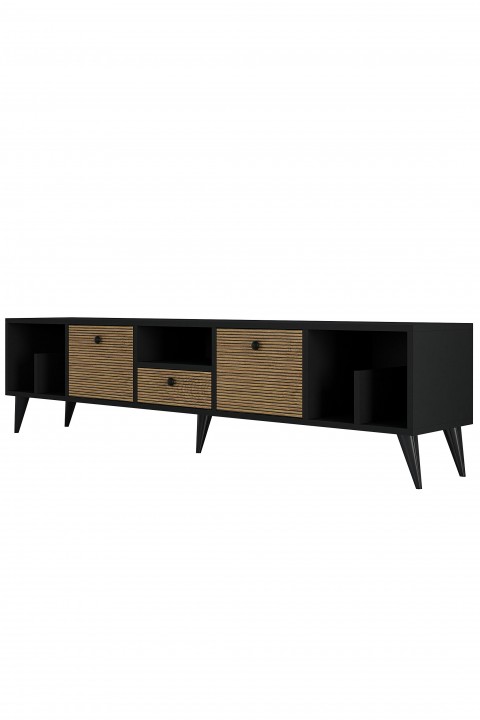 Favora Meva TV Ünitesi - Siyah - Safir Meşe - 180 cm