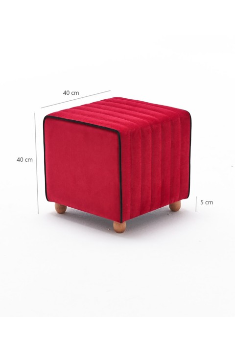 Favora Mona Puf - Kırmızı