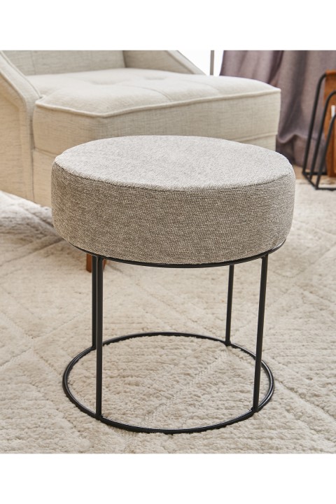 Favora Moon Steel Ayaklı Puf - Bej