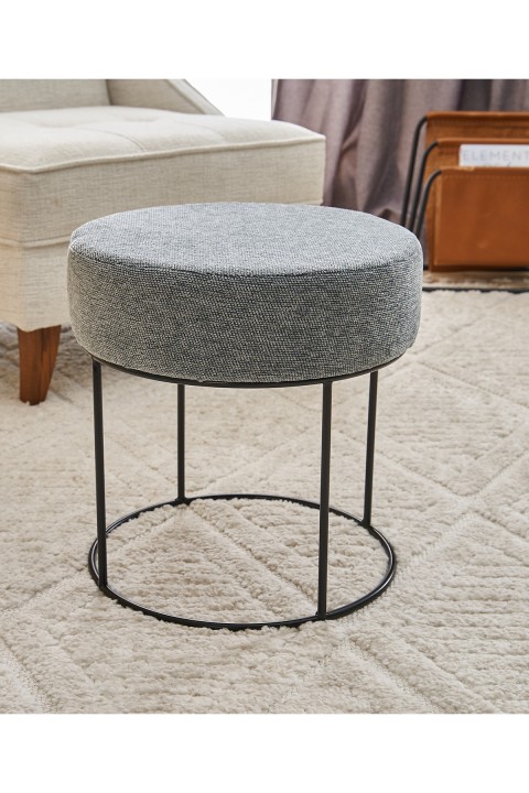 Favora Moon Steel Ayaklı Puf - Gri