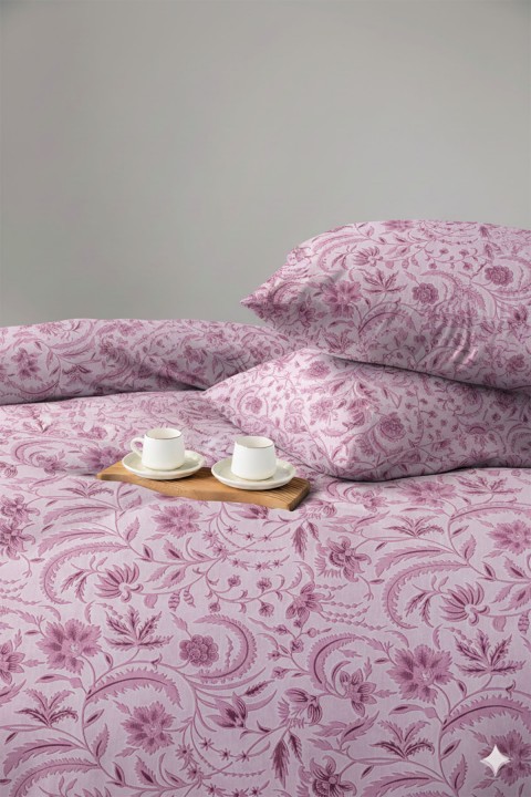 Favora Odeon Çift kişilik %100 Pamuk Nevresim Takımı - Mürdüm