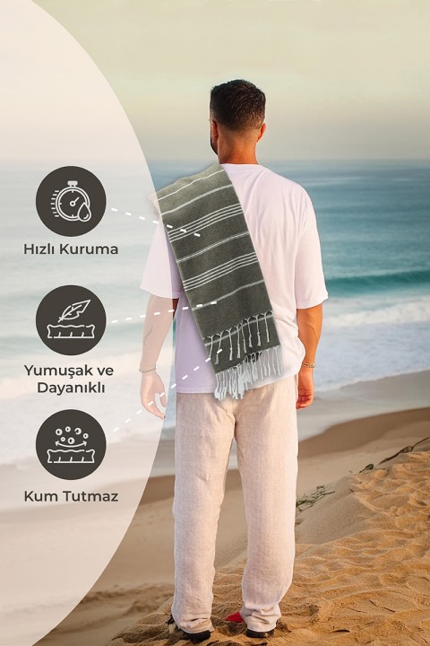 Favora Peştamal Plaj Havlusu 90x140 - Haki