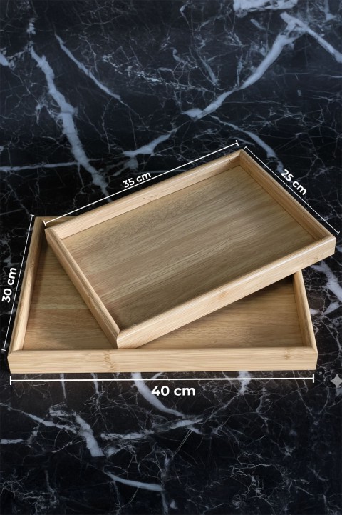 Favora Polmak 2'li Bambu Tepsi