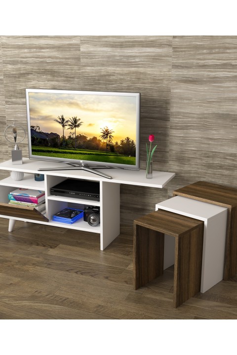 Favora Prime Zigon Sehpalı TV Ünitesi - Beyaz