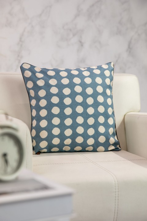 Favora Puantiyeli Kırlent 43x43 cm - Mavi