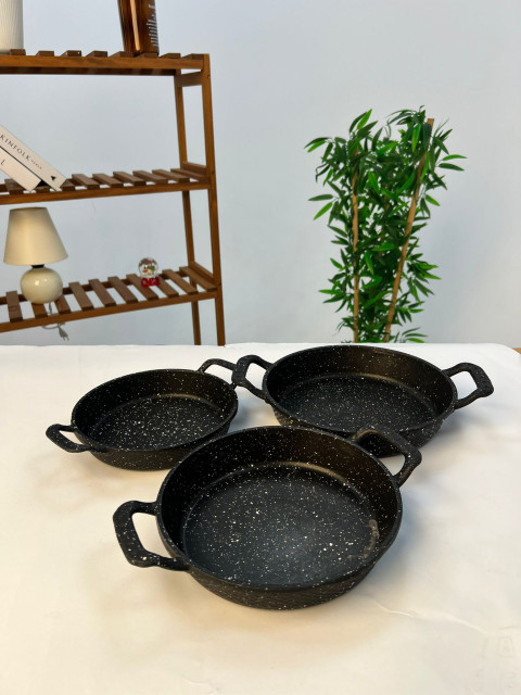 Favora Rachel 3 Lü Döküm Set Granit Yumurta Sahanı