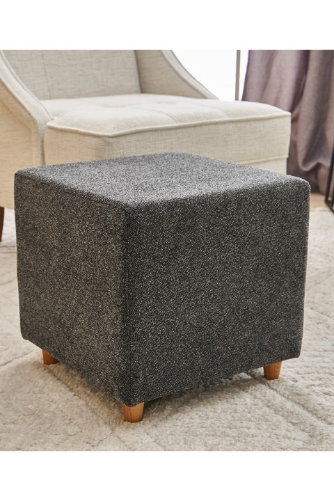 Favora Ranma Ahşap Ayaklı Puf - Antrasit