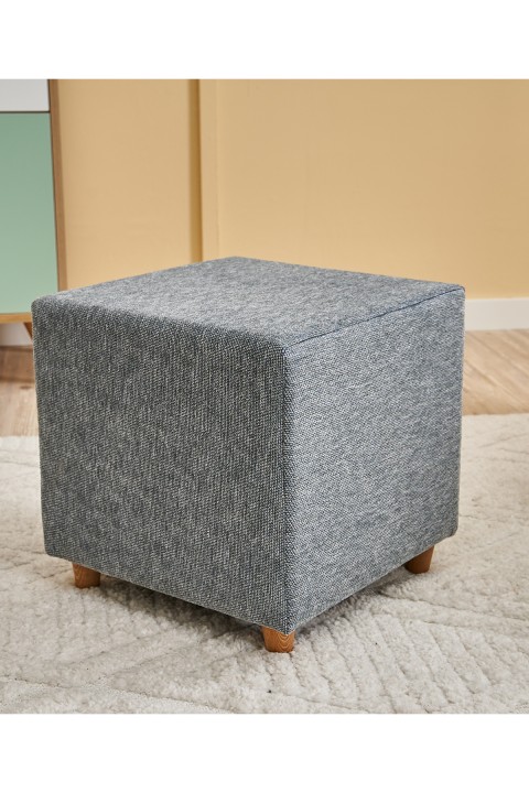 Favora Ranma Ahşap Ayaklı Puf - Gri