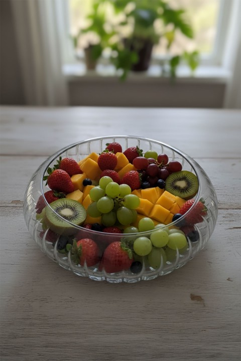 Favora Rayan Glass Salata ve Meyye Kasesi - Şeffaf