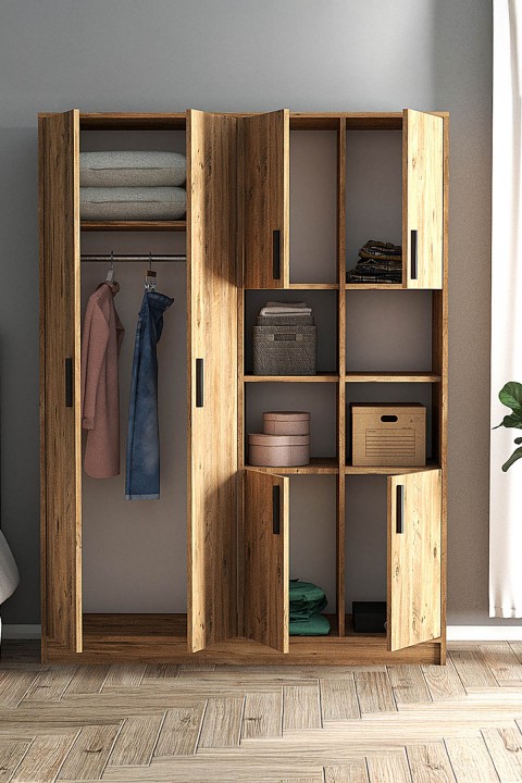 Favora Sara 6 Kapaklı Raflı Gardırop - Atlantik Çam