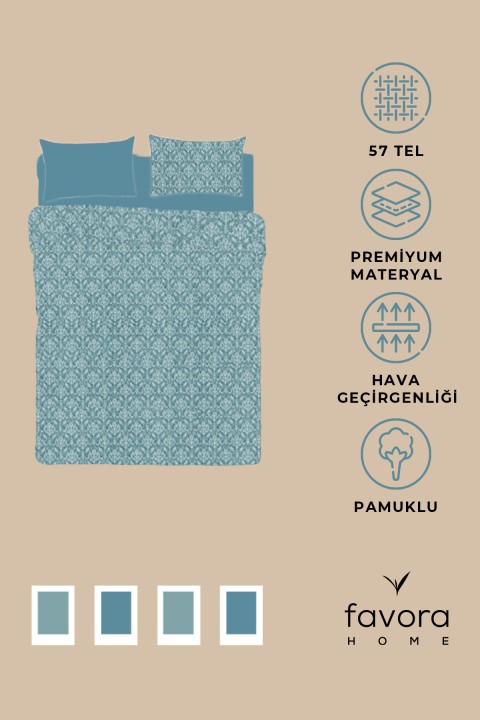 Favora Sarmal Tek Kişilik Nevresim Takımı - Yeşil Favora Sarmal Tek Kişilik Nevresim Takımı - Yeşil