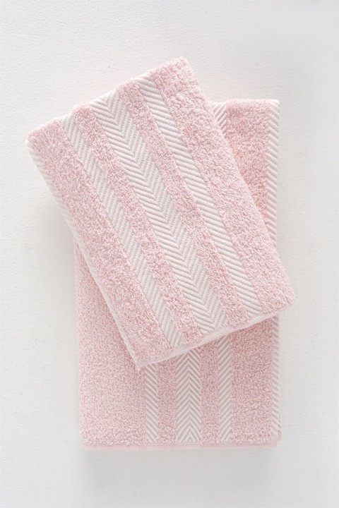 Soft 2li Banyo Havlu Seti - Pudra