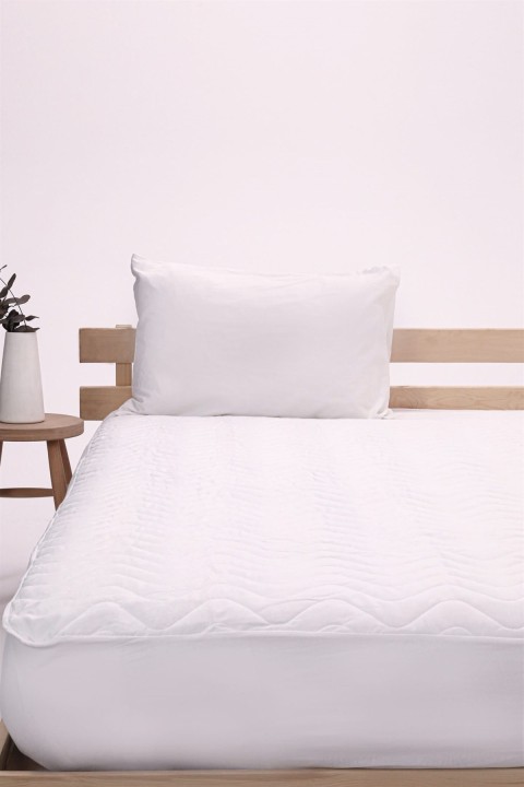 Tek Kişilik Kapitone Fitted Alez 100x200 - Beyaz