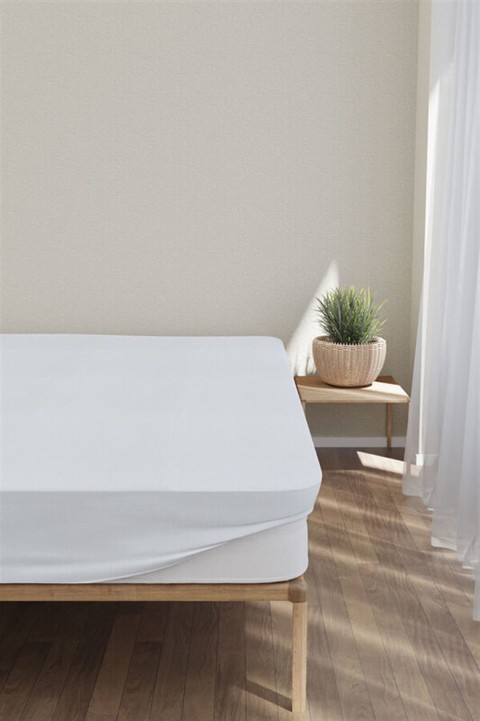 Tek Kişilik Sıvı Geçirmez Fitted Alez 100x200 - Beyaz