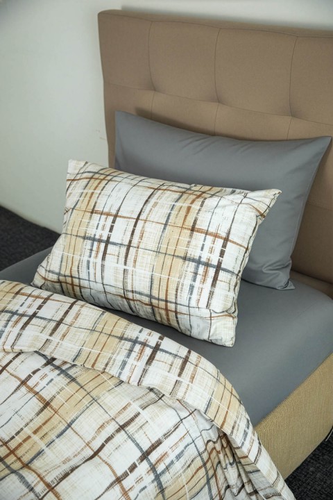 Favora Vilora Lastikli Çarşaflı Tek Kişilik Nevresim Takımı - Kahve