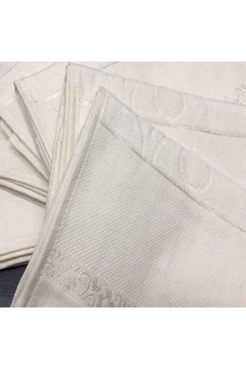 Soft Etamin Işlemelik Havlu 50*90 6lı Krem