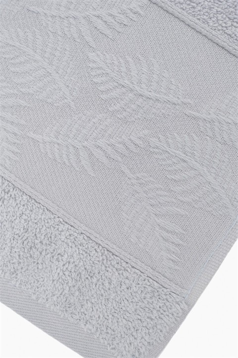 Fiesta Yaprak Bukle Jakarlı 2li El Havlusu 50x90 - Gri