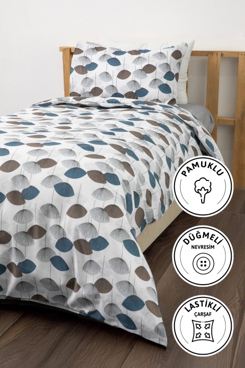 Forest Ranforce Tek K. Nevresim Takımı - İndigo