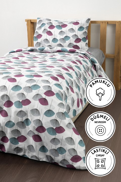 Forest Ranforce Tek Kişilik Nevresim Takımı Pembe