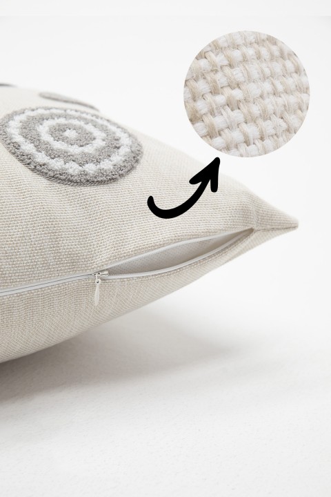 Geometrik Keten Punch Nakışlı 2'li Kırlent Kılıfı 42x42 - Antrasit Geometrik Keten Punch Nakışlı 2'li Kırlent Kılıfı 42x42 - Antrasit