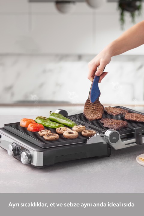 Homend Grilliant 1340H 4 Dilim Kapasiteli Inox Gövde Döküm Plakalı Tost ve Izgara Makinesi