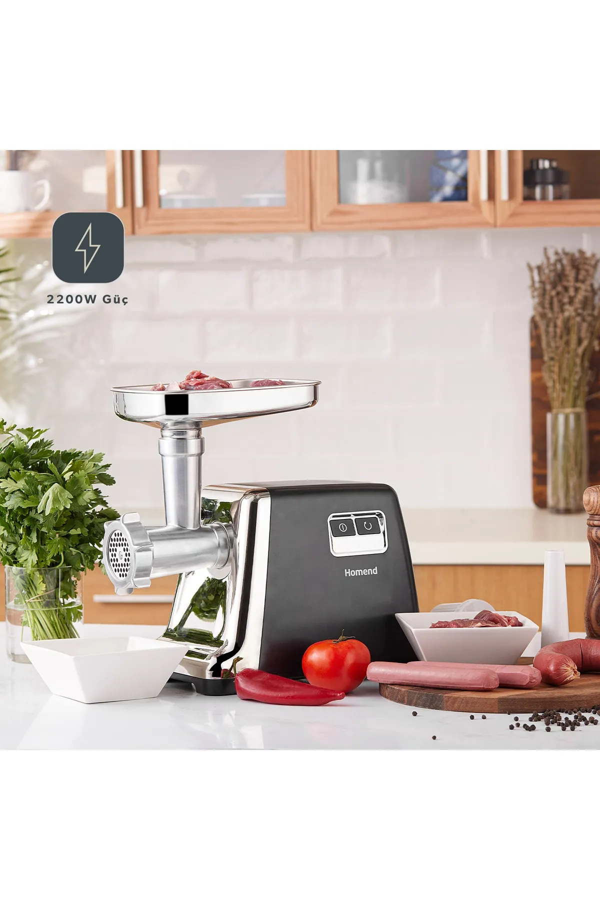 Homend Meatbox 3100h Paslanmaz Çelik Kıyma Makinesi - Siyah
