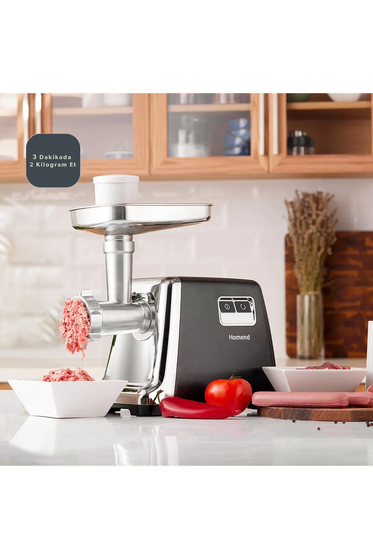 Homend Meatbox 3100h Paslanmaz Çelik Kıyma Makinesi - Siyah