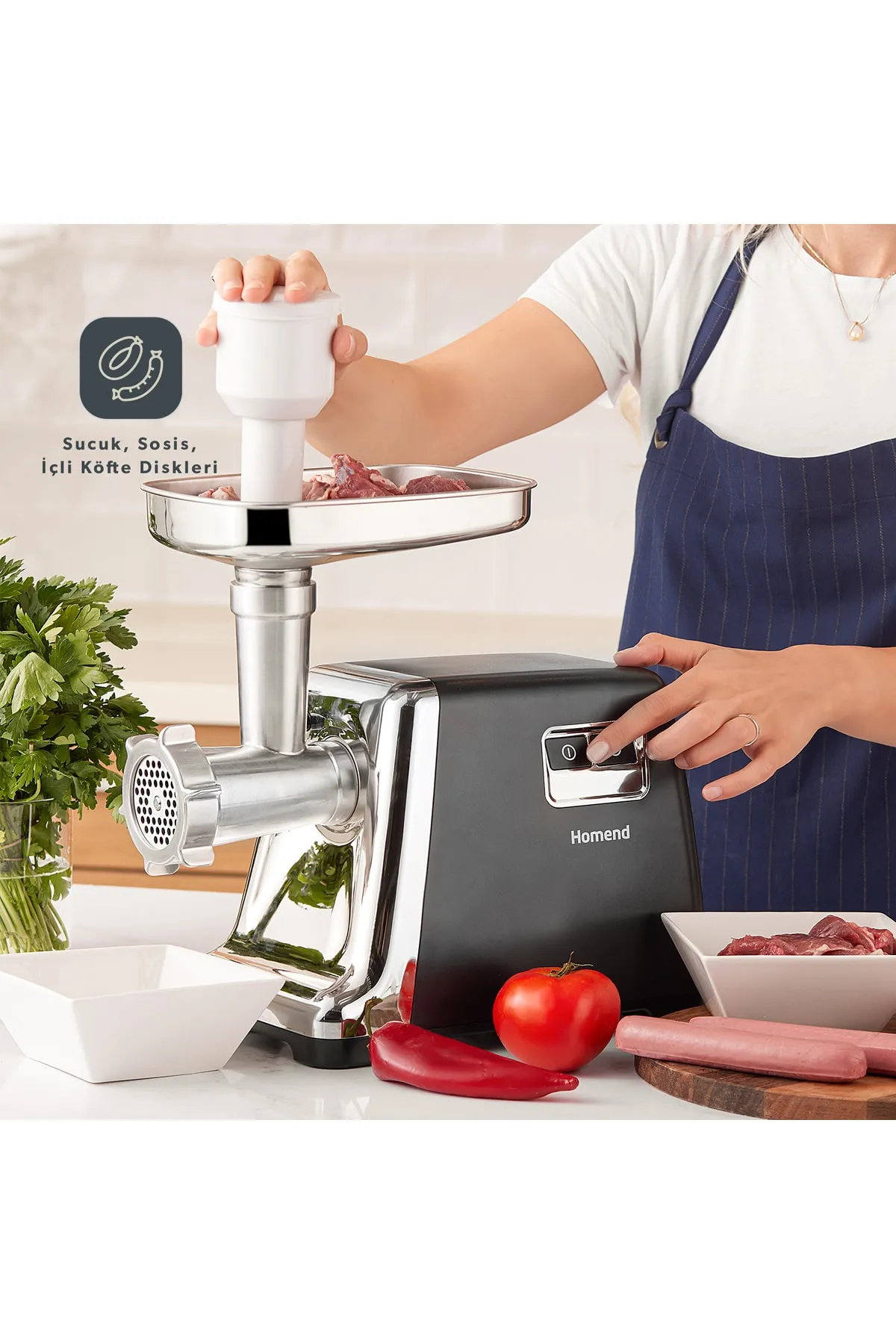 Homend Meatbox 3100h Paslanmaz Çelik Kıyma Makinesi - Siyah