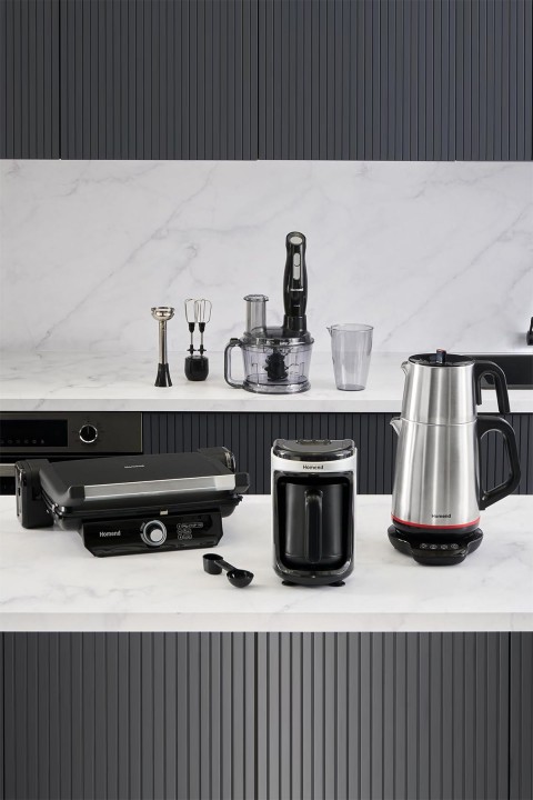Homend Premium24 4'lü Elektrikli Çeyiz Seti Tost, Kahve, Çay Makinesi ve Blender Seti - Siyah