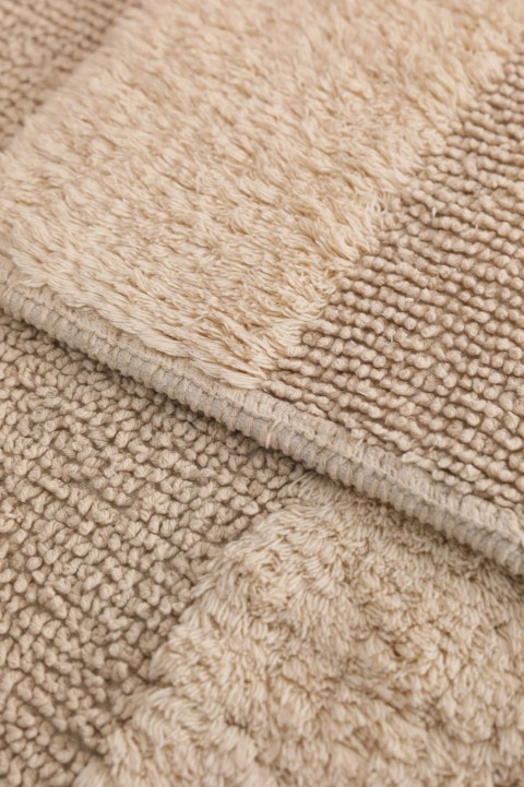 İva Home Tufting %100 Natural Pamuk 2li Banyo Paspas Takımı - Vizon