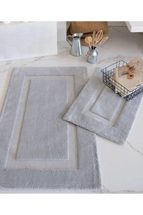 İyi Geceler %100 Pamuk Stan 2 Parça Banyo Paspas Seti - Gri