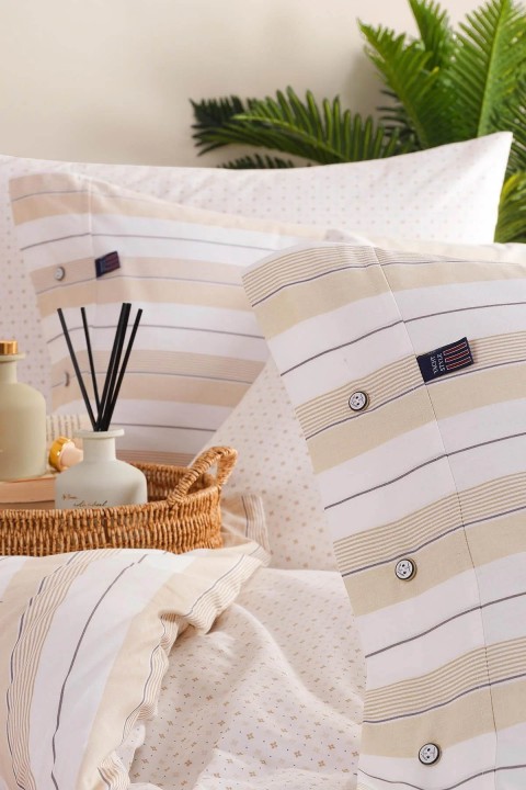 İyi Geceler Blue Marine Çift Kişilik Nevresimli Pike Takımı - Aura Bej