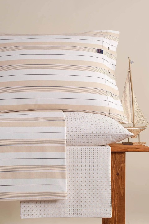 İyi Geceler Blue Marine Çift Kişilik Nevresimli Pike Takımı - Aura Bej