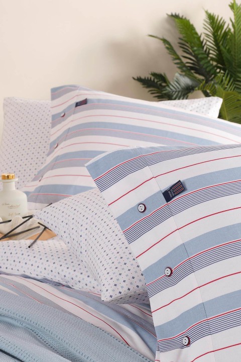 İyi Geceler Blue Marine Çift Kişilik Nevresimli Pike Takımı - Aura Mavi