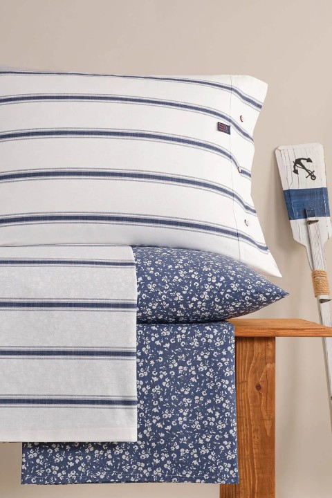 İyi Geceler Blue Marine Çift Kişilik Nevresimli Pike Takımı - Breezy İndigo