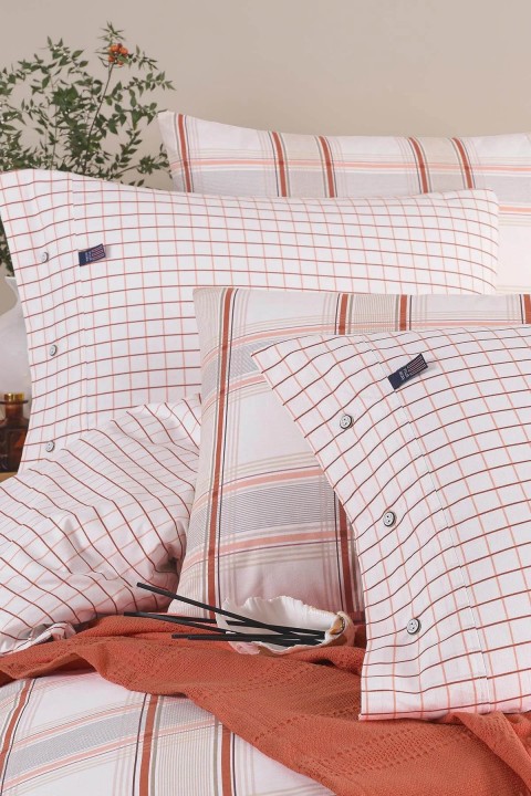 İyi Geceler Blue Marine Çift Kişilik Nevresimli Pike Takımı - Nautical Kiremit