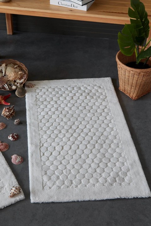 İyi Geceler By Poil %100 Pamuk Viskon 2 Parça Banyo Paspas Seti - Ekru