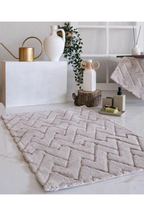 İyi Geceler HCW Line %100 Pamuk Marvin 2 Parça Banyo Paspas Seti - Bej