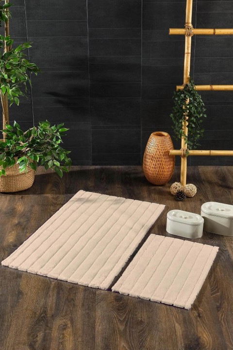 İyi Geceler Line Pamuklu 2'li Paspas Seti - Bej