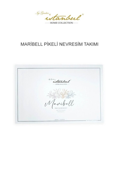 İyi Geceler Maribell %100 Pamuklu Çift Kişilik 7 Parça Pikeli Nevresim Takımı Mavi - Mavi