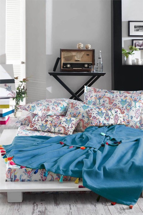 İyi Geceler Style Up Çift Kişilik Pikeli Nevresim Takımı - Petrol