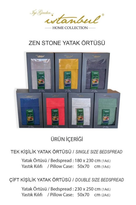 İyi Geceler Zen Stone Tek Kişilik Yatak Örtüsü Seti - Bej