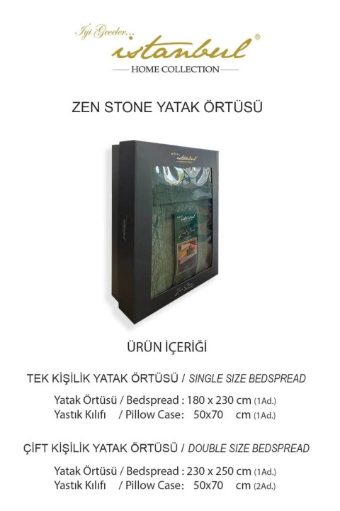 İyi Geceler Zen Stone Tek Kişilik Yatak Örtüsü Seti - Coral