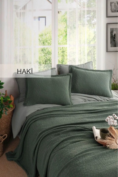 İyi Geceler Zen Stone Tek Kişilik Yatak Örtüsü Seti - Haki