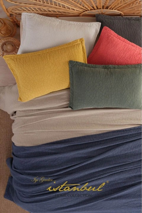 İyi Geceler Zen Stone Tek Kişilik Yatak Örtüsü Seti - İndigo