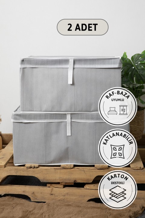 Kapaklı 2li Mega Plus + Mega Hurç - Gri Kapaklı 2li Mega Plus + Mega Hurç - Gri