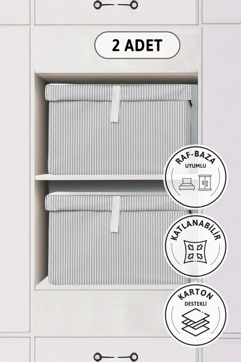 Kapaklı Mega 2'li Hurç 60x40x30 - Gri