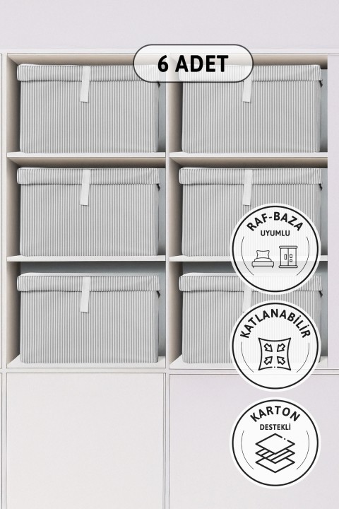 Kapaklı Mega 6'lı Hurç 60x40x30 - Gri
